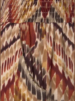 Pantalon d'été léger à imprimé ethnique avec poches fendues