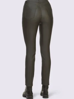 Pantalon effet ventre plat avec coupe skinny et brillance raffinée