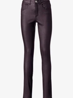 Pantalon effet ventre plat avec coupe skinny et brillance raffinée