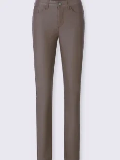 Pantalon effet ventre plat avec coupe skinny et brillance raffinée