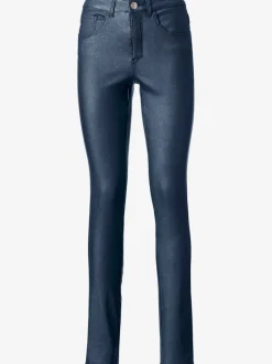 Pantalon effet ventre plat avec coupe skinny et brillance raffinée