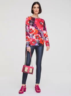 Pantalon effet ventre plat avec coupe skinny et brillance raffinée