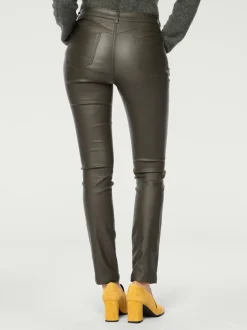 Pantalon effet ventre plat avec coupe skinny et brillance raffinée