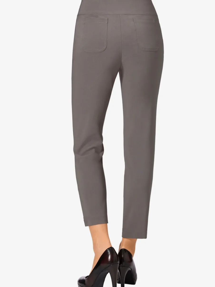 Pantalon 7/8 en bengaline extensible avec poches décoratives