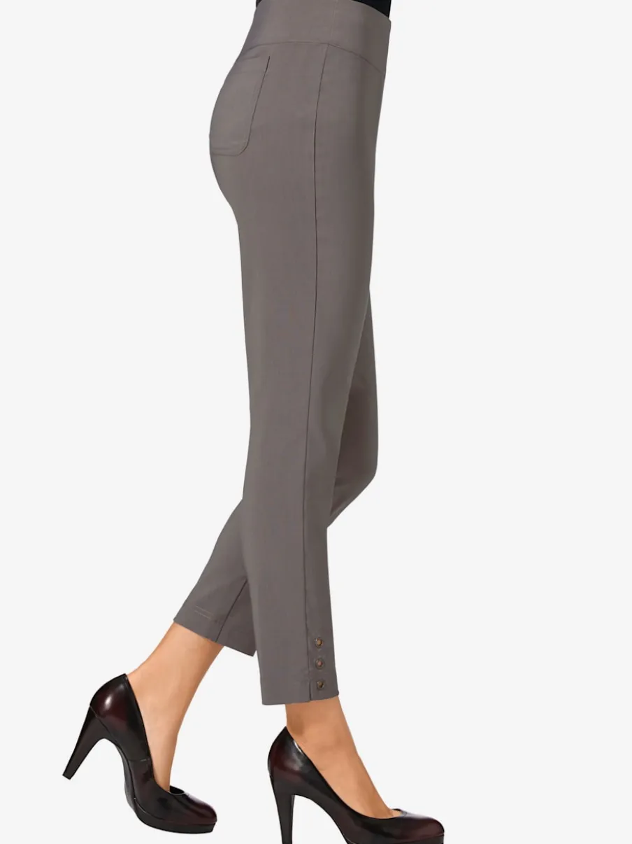 Pantalon 7/8 en bengaline extensible avec poches décoratives