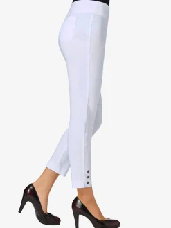 Pantalon 7/8 en bengaline extensible avec poches décoratives