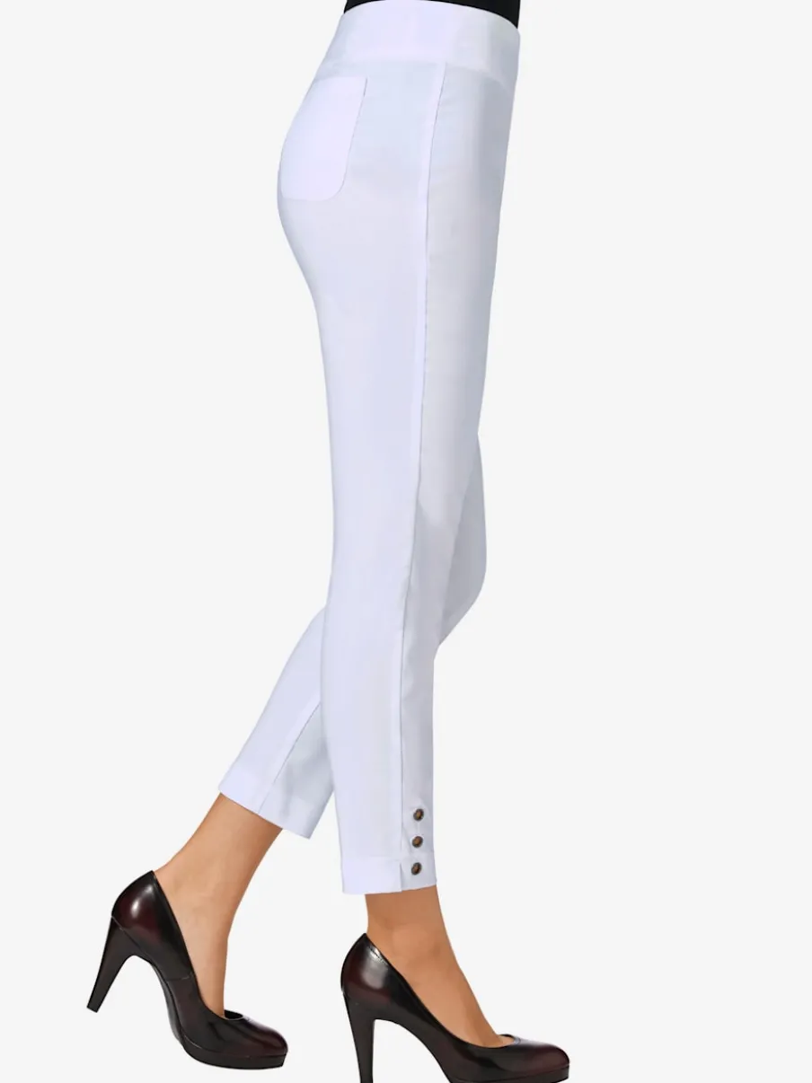 Pantalon 7/8 en bengaline extensible avec poches décoratives