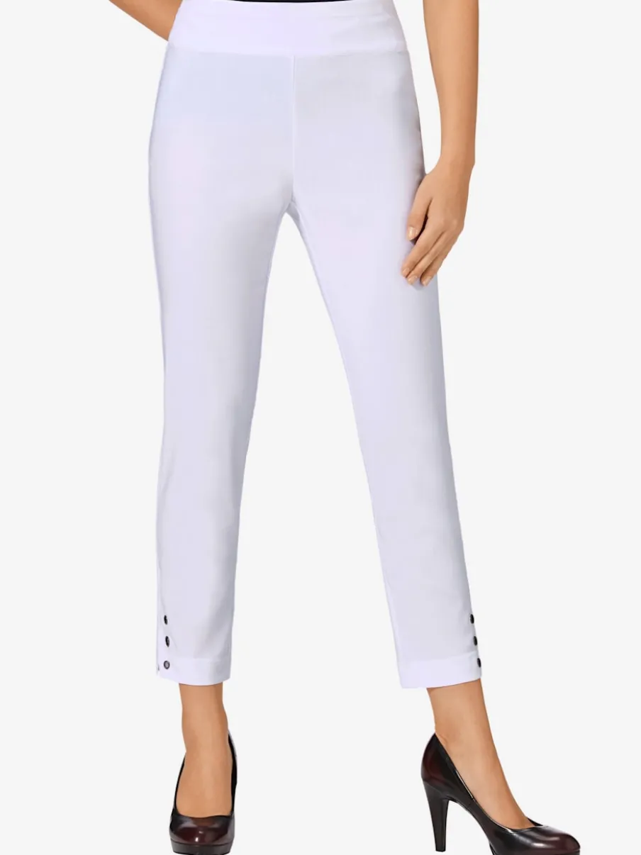 Pantalon 7/8 en bengaline extensible avec poches décoratives