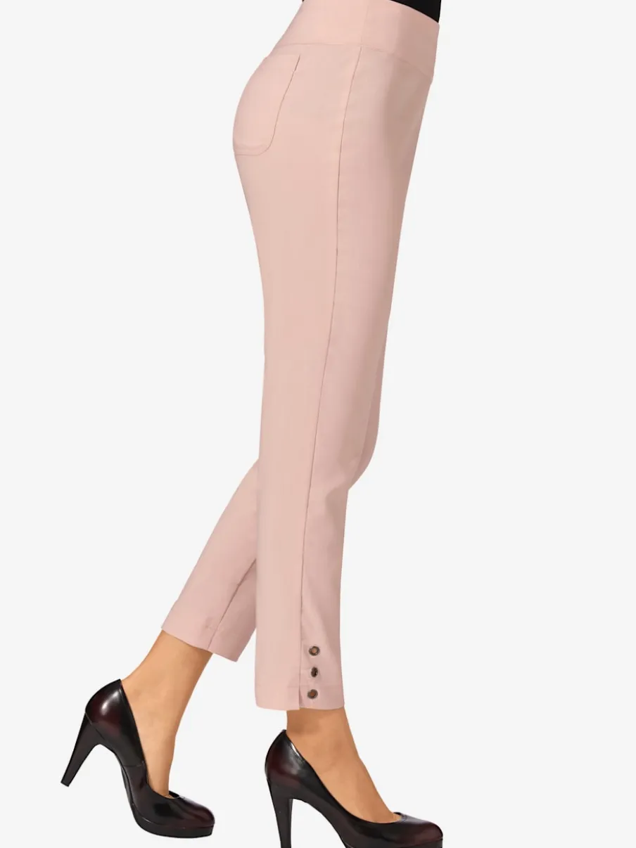 Pantalon 7/8 en bengaline extensible avec poches décoratives