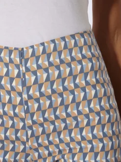 Pantalon en bengaline à motif graphique très extensible et ceinture élastique intégrée