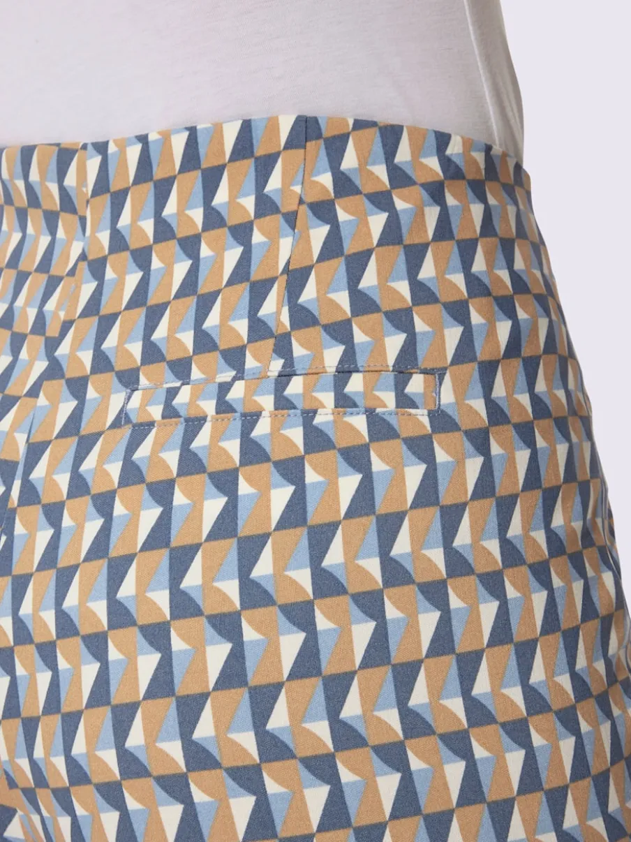 Pantalon en bengaline à motif graphique très extensible et ceinture élastique intégrée