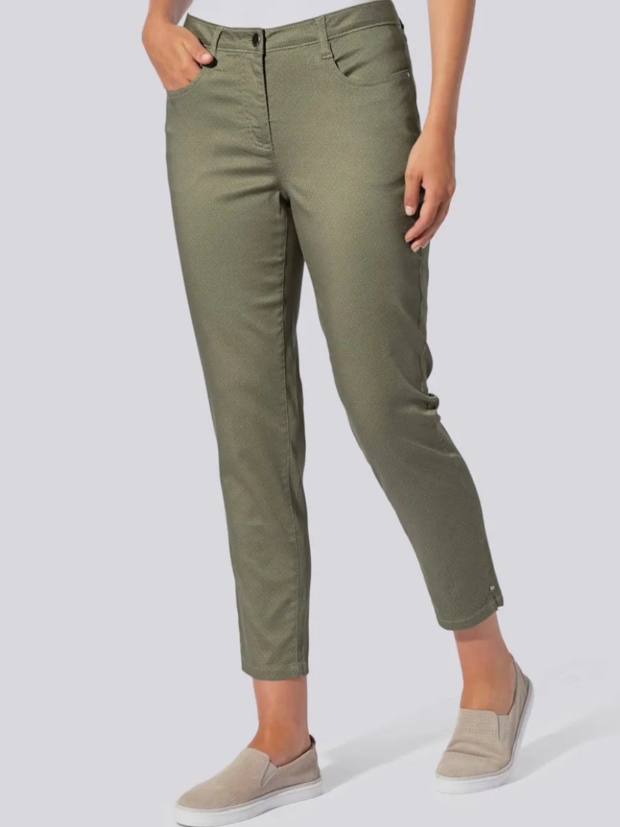 Pantalon 7/8 en coton à 5 poches et détails rivetés