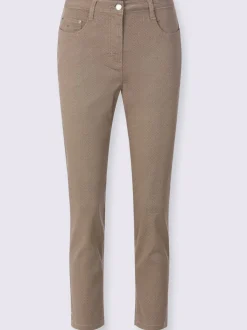 Pantalon 7/8 en coton à 5 poches et détails rivetés