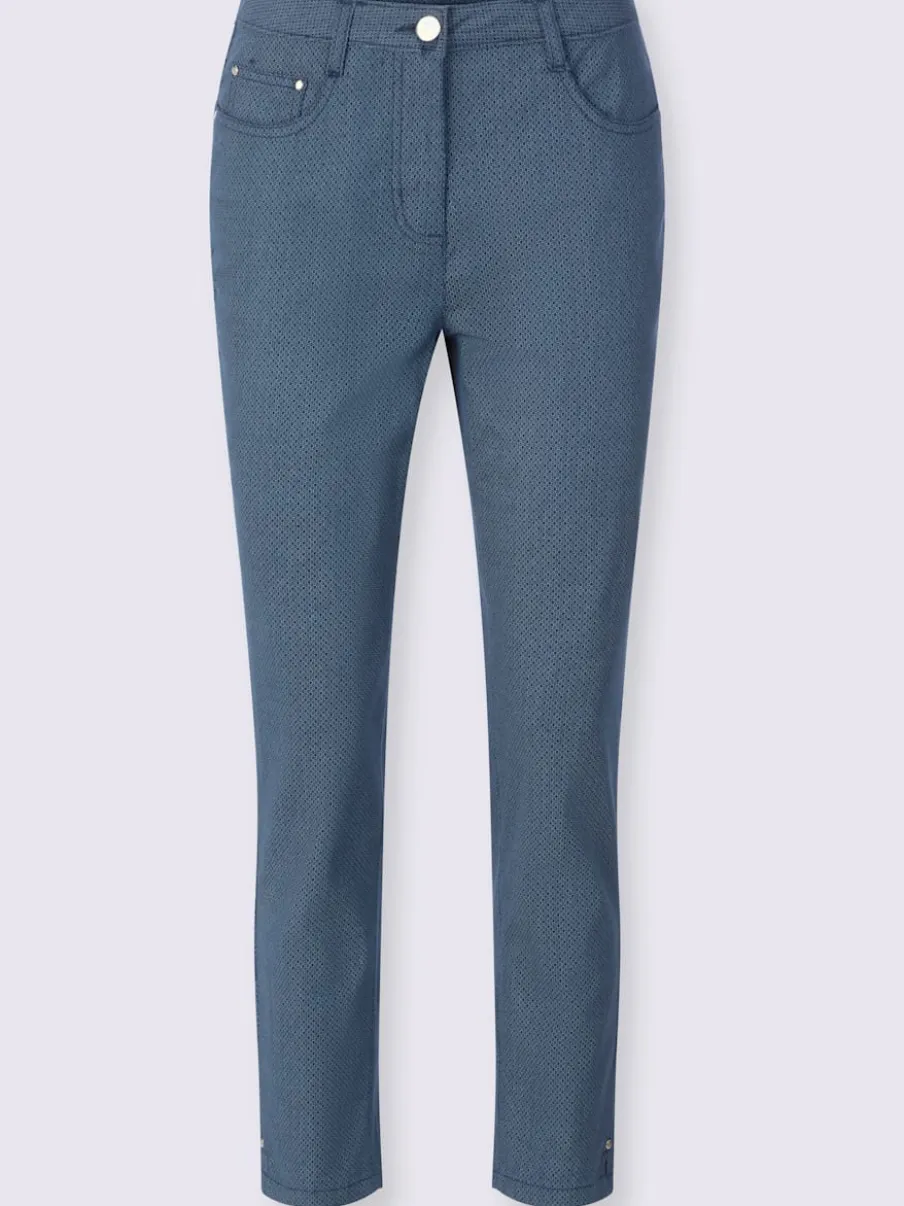 Pantalon 7/8 en coton à 5 poches et détails rivetés