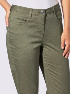 Pantalon 7/8 en coton à 5 poches et détails rivetés