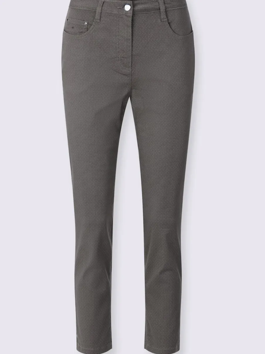 Pantalon 7/8 en coton à 5 poches et détails rivetés