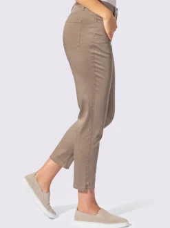 Pantalon 7/8 en coton à 5 poches et détails rivetés