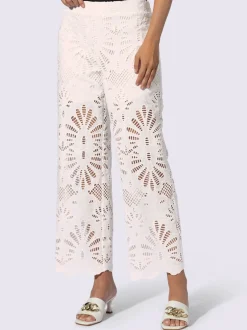 Pantalon en dentelle ajourée avec ceinture élastique