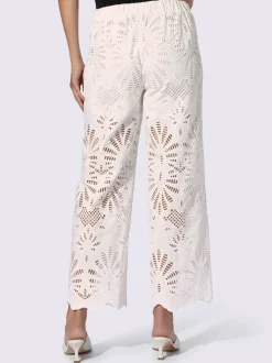 Pantalon en dentelle ajourée avec ceinture élastique