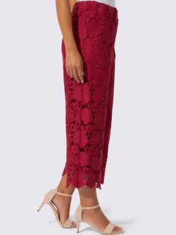 Pantalon 7/8 en dentelle avec motif floral féminin