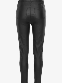 Pantalon en imitation cuir slim avec poches avant