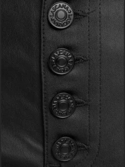 Pantalon en imitation cuir slim avec poches avant