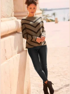 Pantalon en imitation cuir slim avec poches avant