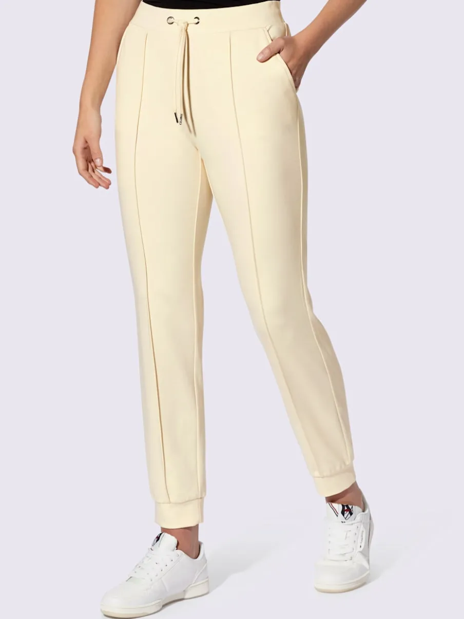 Pantalon en jersey avec ceinture élastique et poches latérales