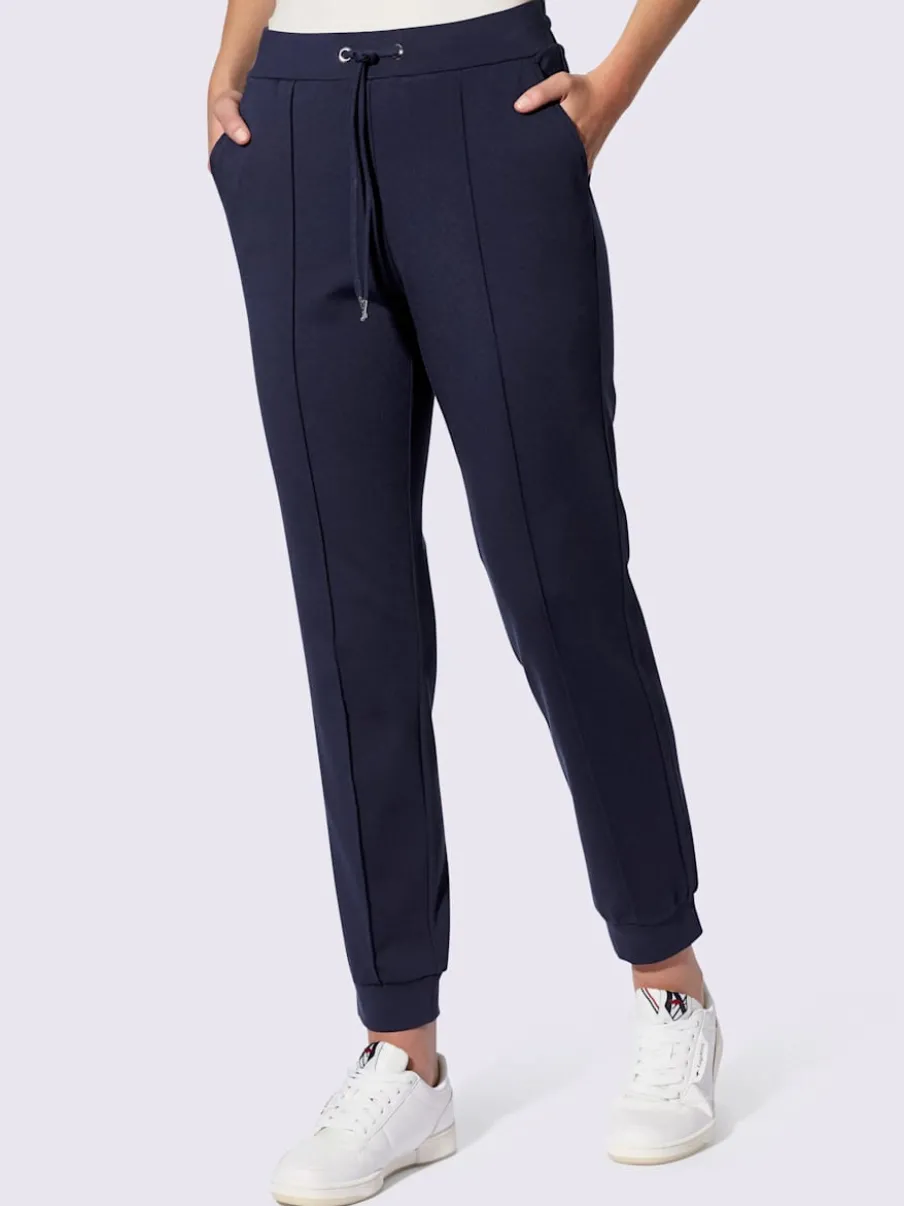 Pantalon en jersey avec ceinture élastique et poches latérales