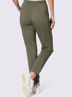 Pantalon en jersey avec ceinture élastique et poches latérales