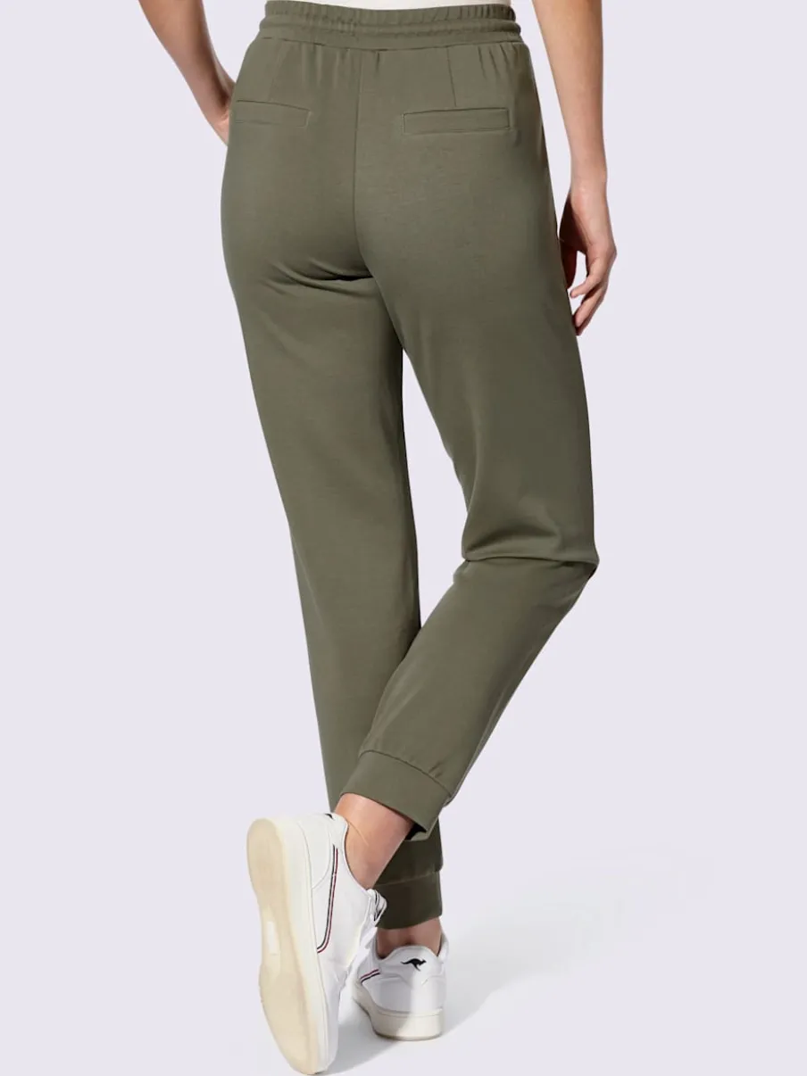 Pantalon en jersey avec ceinture élastique et poches latérales
