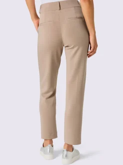 Pantalon en jersey avec ceinture élastique et nervures piquées