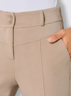 Pantalon en jersey avec ceinture élastique et nervures piquées