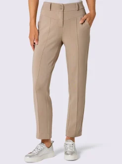 Pantalon en jersey avec ceinture élastique et nervures piquées