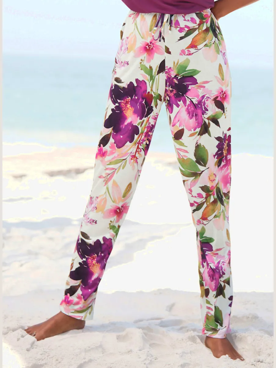 Pantalon en jersey avec ceinture élastique et poches fendues