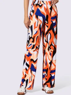Pantalon en jersey avec motif graphique et poches latérales