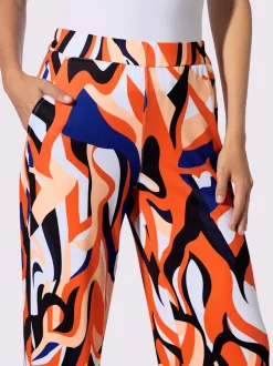 Pantalon en jersey avec motif graphique et poches latérales