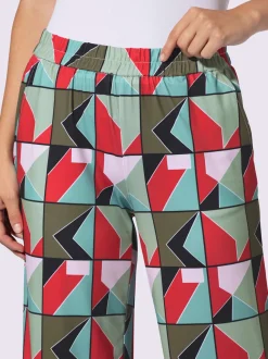 Pantalon en jersey avec motif géométrique et poches latérales
