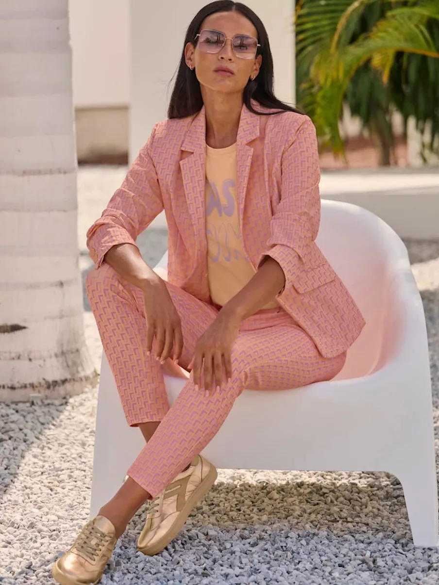 Pantalon en jersey avec motif graphique et poches