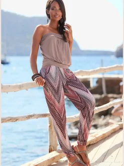 Pantalon en jersey avec poches fendues et ourlet élastiqué