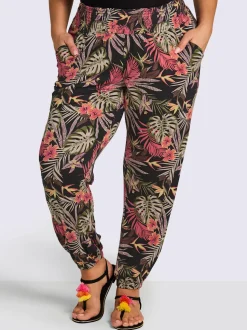 Pantalon en jersey ceinture smockée