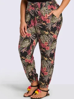 Pantalon en jersey ceinture smockée