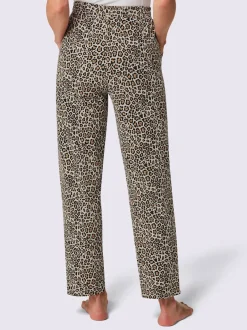 Pantalon en jersey fin avec imprimé animal et ceinture douce