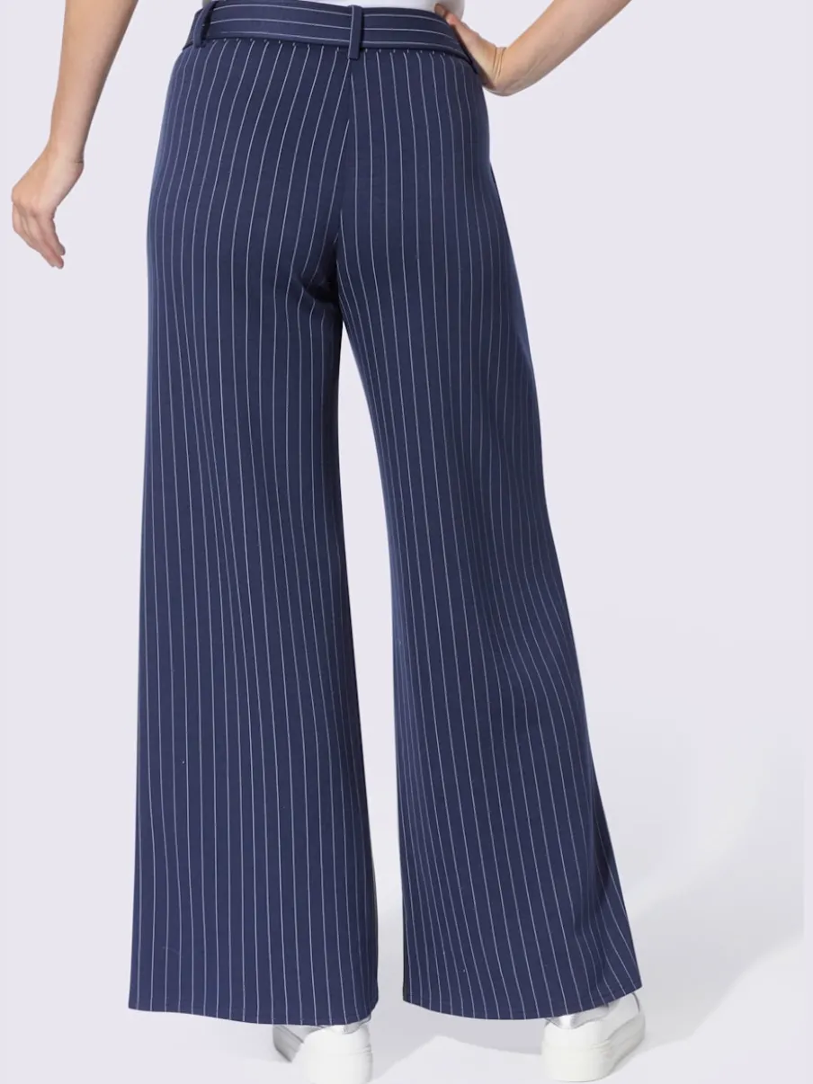 Pantalon en jersey fines rayures classiques
