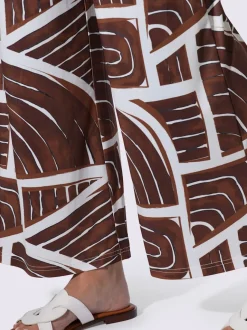 Pantalon en jersey à imprimé graphique avec ceinture élastique et poches