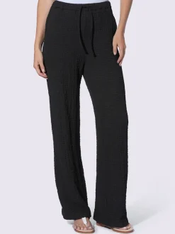 Pantalon en jersey à jambes droites avec ceinture élastique