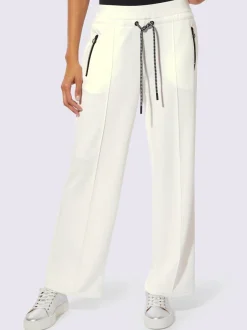 Pantalon en jersey à large ceinture et poches zippées