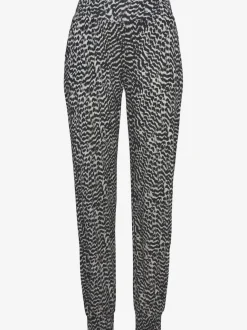 Pantalon en jersey léger avec ceinture élastique et imprimé géométrique