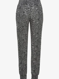 Pantalon en jersey léger avec ceinture élastique et imprimé géométrique