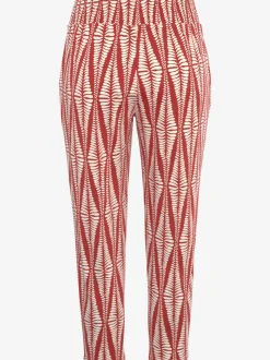 Pantalon 7/8 en jersey léger à motif géométrique avec poches latérales